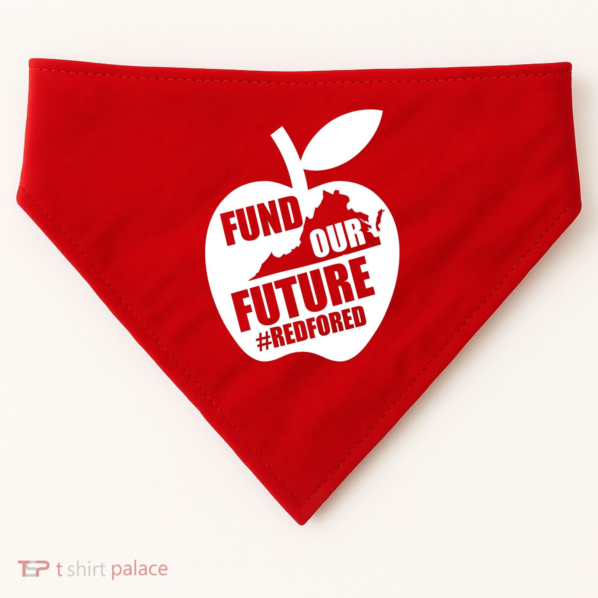 Fund Our Future Red for Ed Virginia USA-Made Doggie Bandana