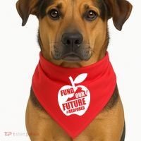 Fund Our Future Red for Ed Virginia USA-Made Doggie Bandana thumb 1