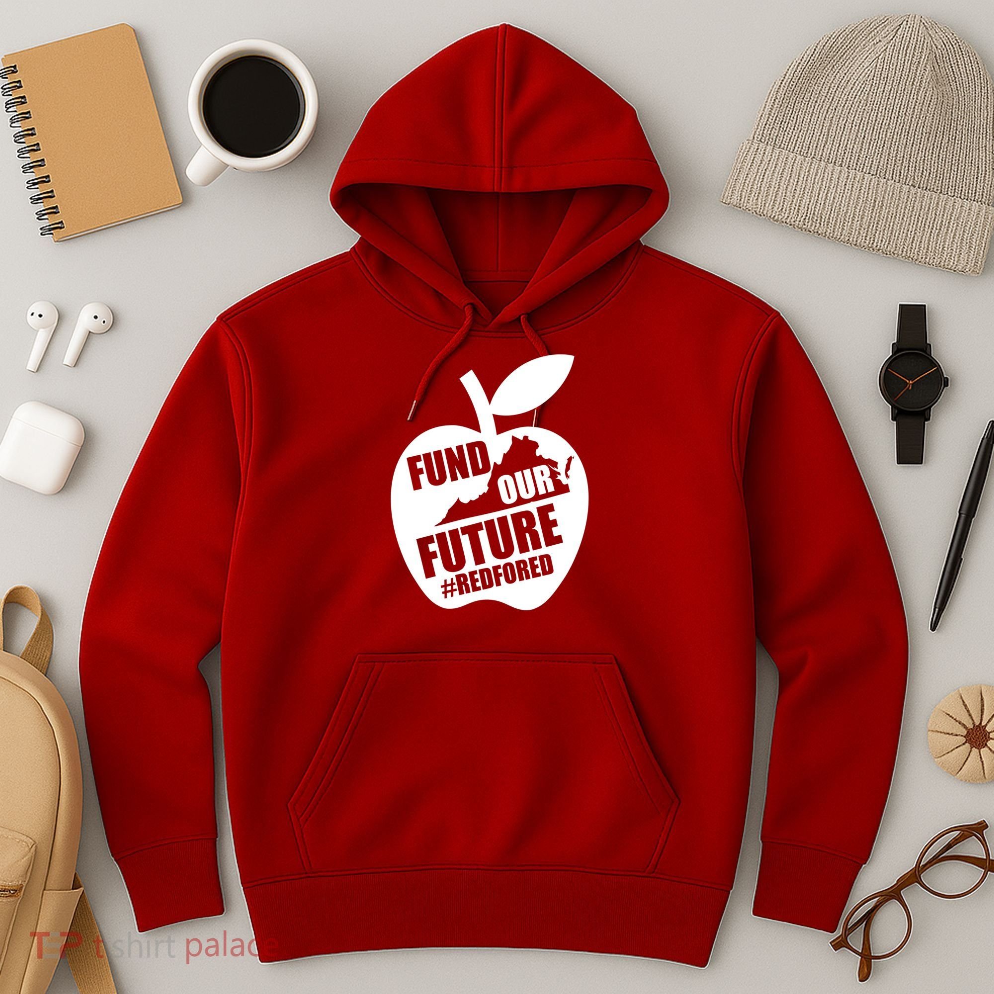 Fund Our Future Red for Ed Virginia Hoodie