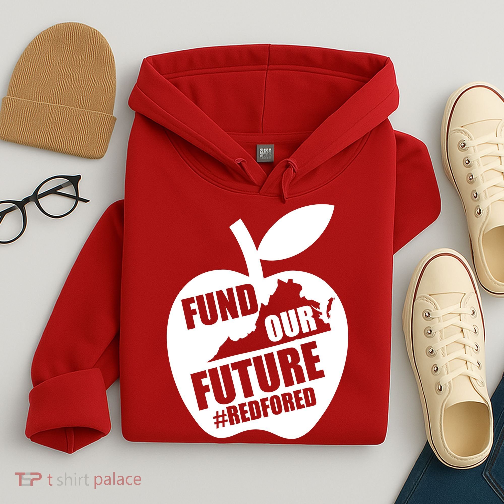Fund Our Future Red for Ed Virginia Hoodie