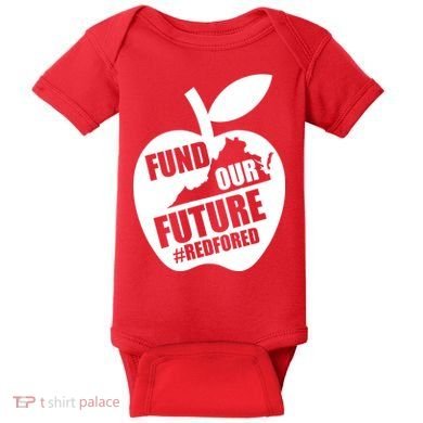Fund Our Future Red for Ed Virginia Baby Bodysuit