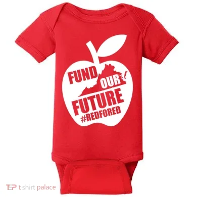 Fund Our Future Red for Ed Virginia Baby Bodysuit