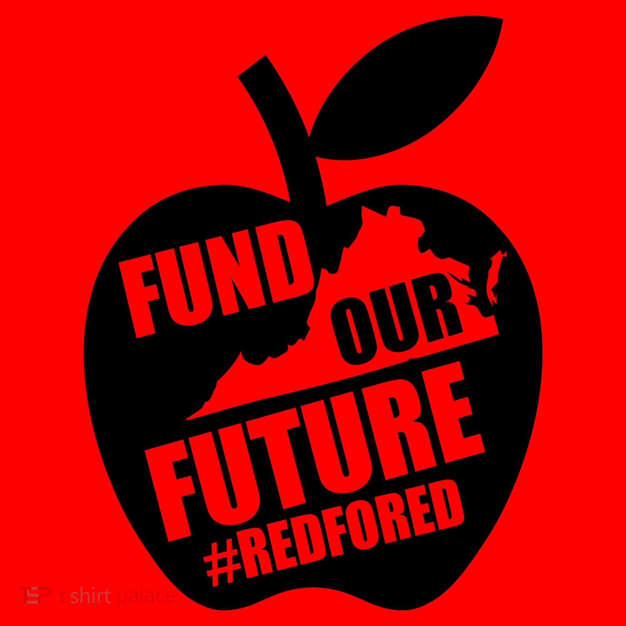 Fund Our Future Red for Ed Virginia Santa Hat