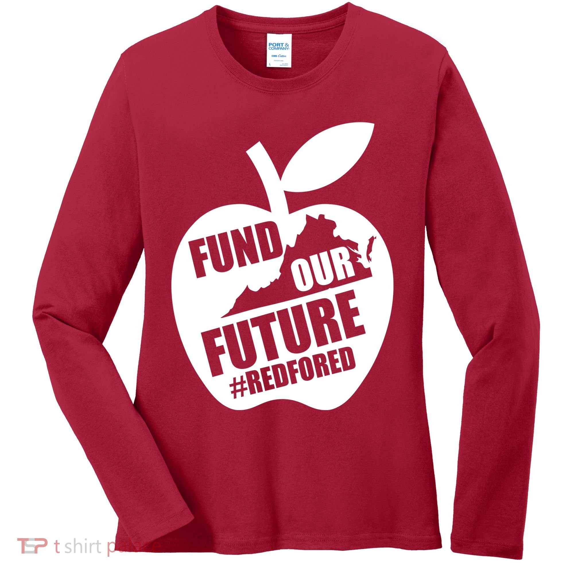 Fund Our Future Red for Ed Virginia Women's Long Sleeve Shirt