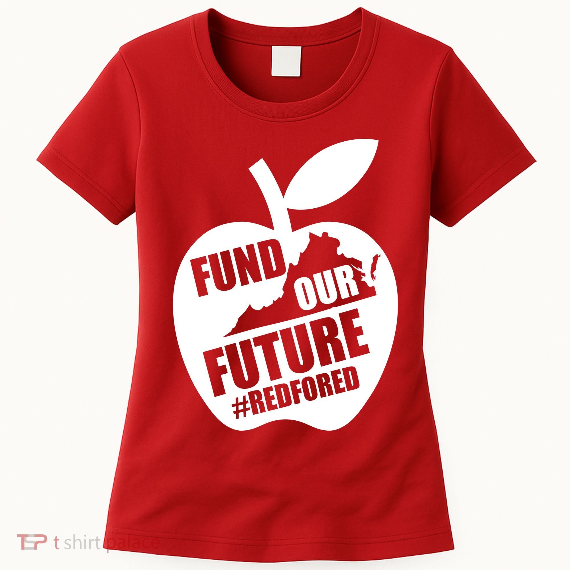 Fund Our Future Red for Ed Virginia Women's T-Shirt