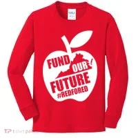 Fund Our Future Red for Ed Virginia Kids Long Sleeve Shirt thumb 0