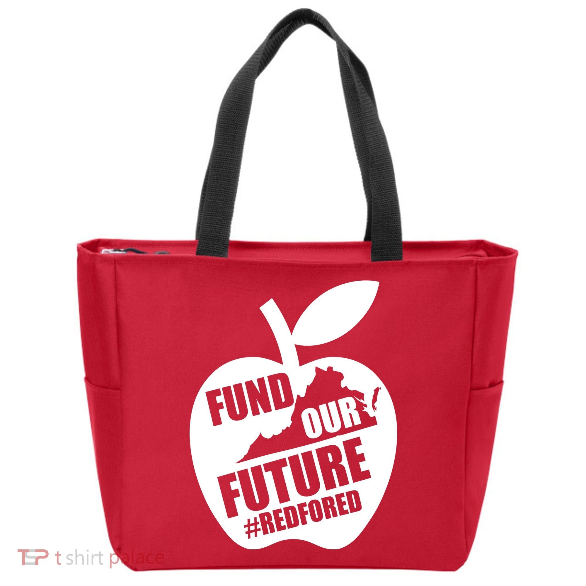Fund Our Future Red for Ed Virginia Tote Bag