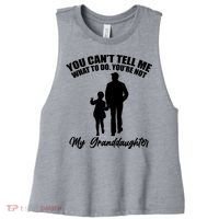 Funny & Cute Granddaughter And Grandfather Women's Racerback Cropped Tank thumb 0