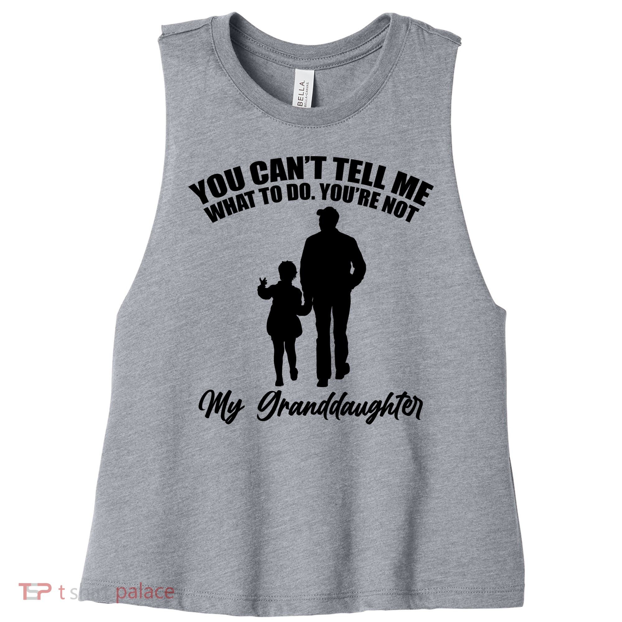Funny & Cute Granddaughter And Grandfather Women's Racerback Cropped Tank