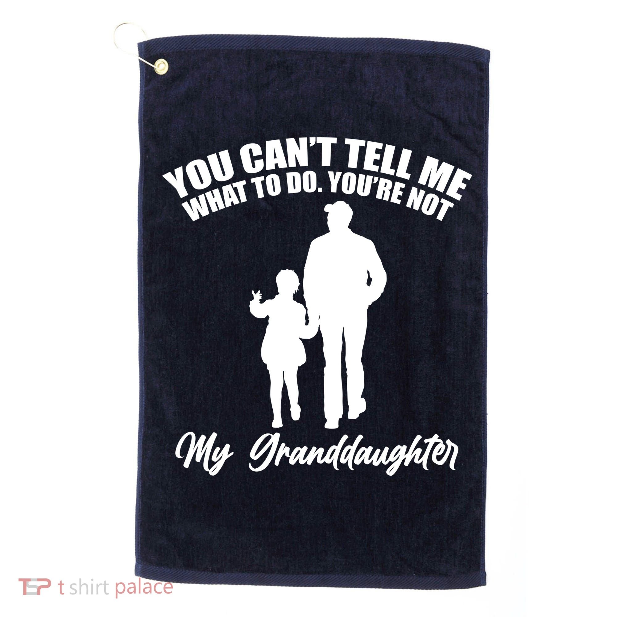 Funny & Cute Granddaughter And Grandfather Golf Towel