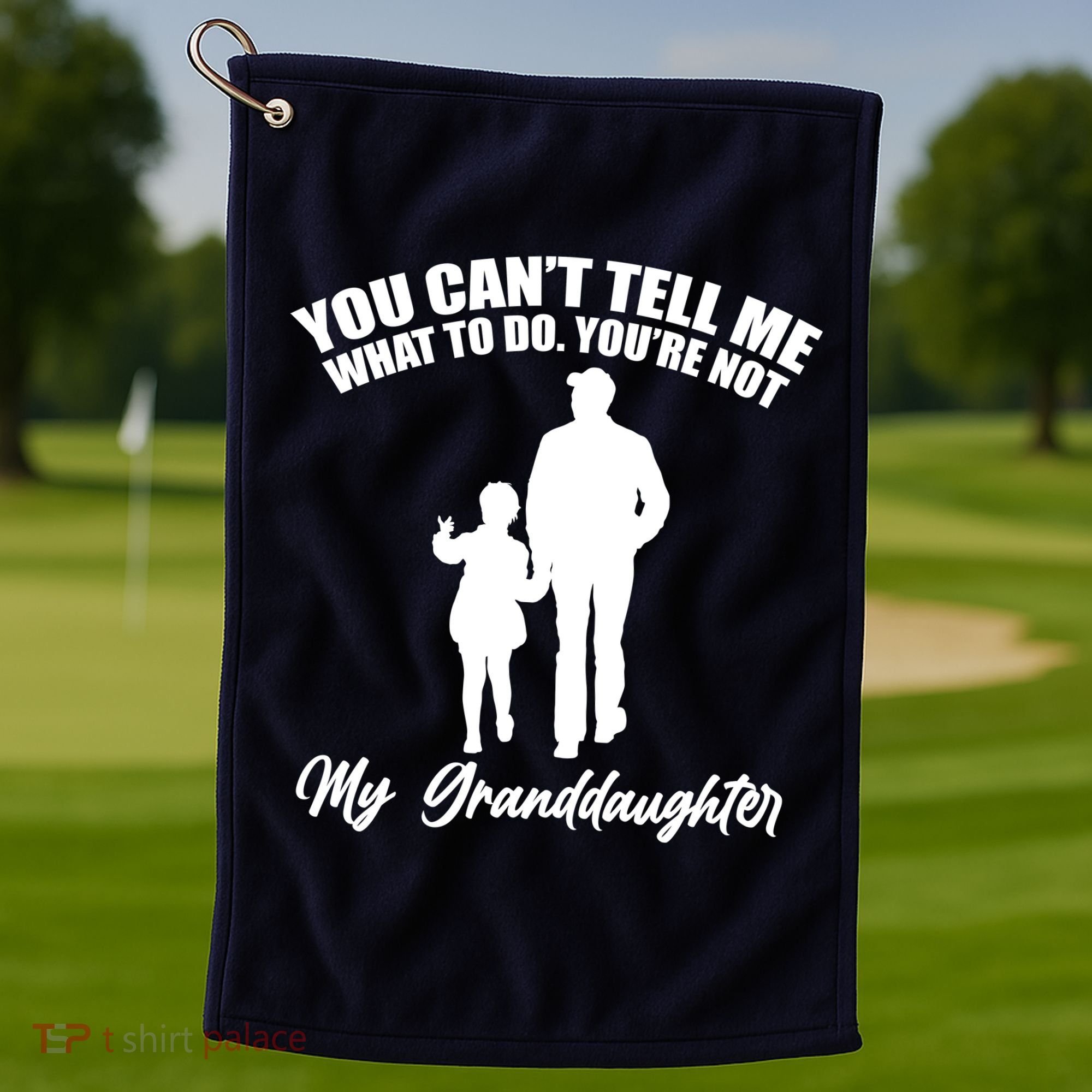 Funny & Cute Granddaughter And Grandfather Golf Towel