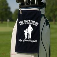 Funny & Cute Granddaughter And Grandfather Golf Towel thumb 2