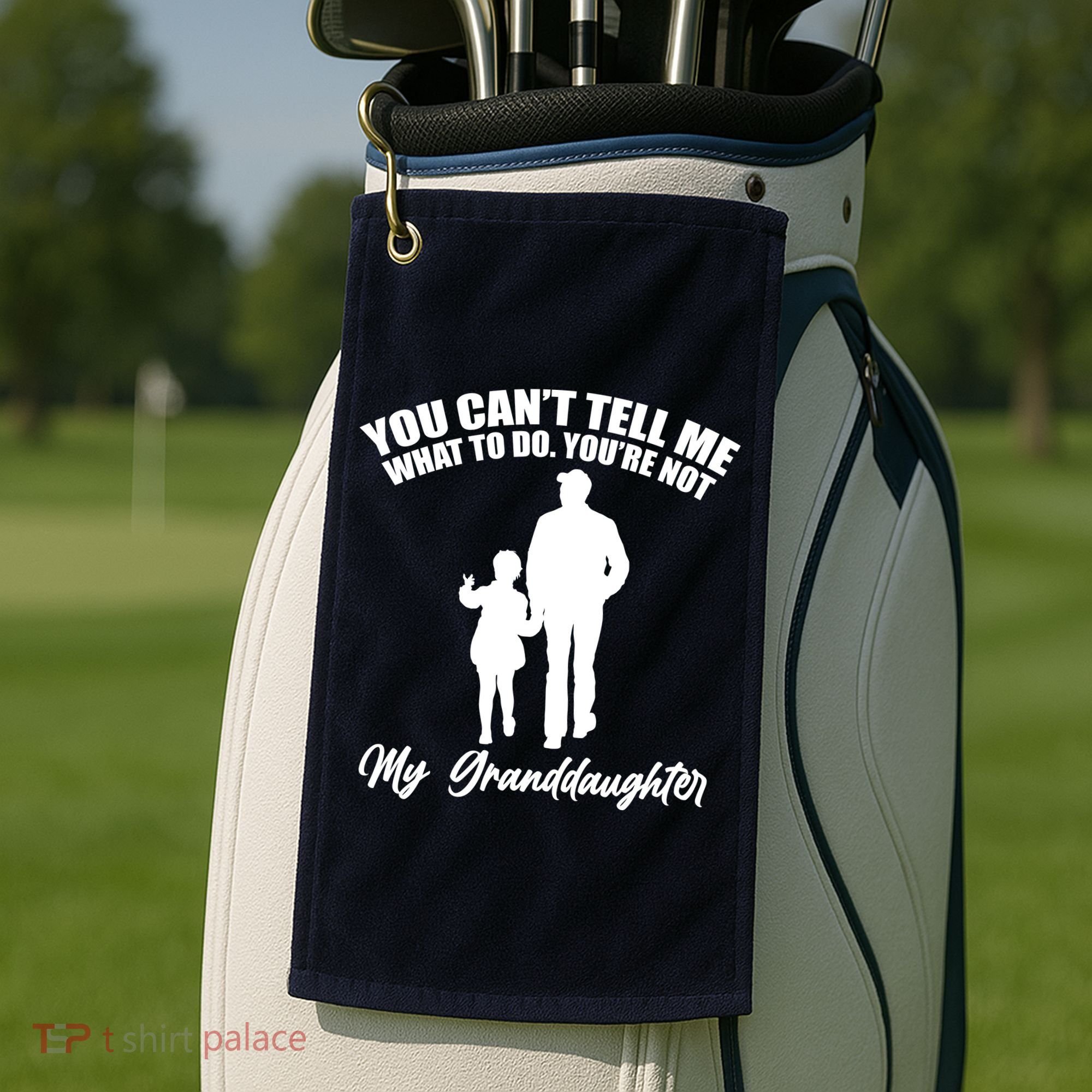 Funny & Cute Granddaughter And Grandfather Golf Towel