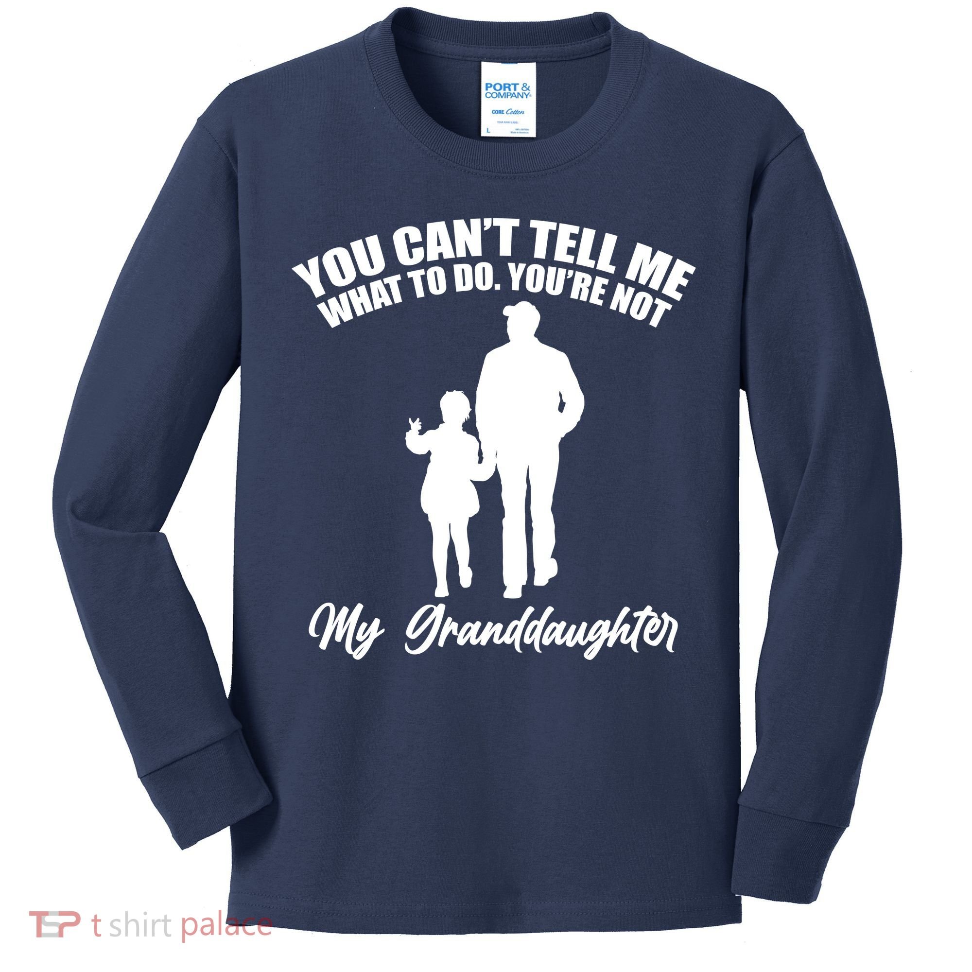 Funny & Cute Granddaughter And Grandfather Kids Long Sleeve Shirt