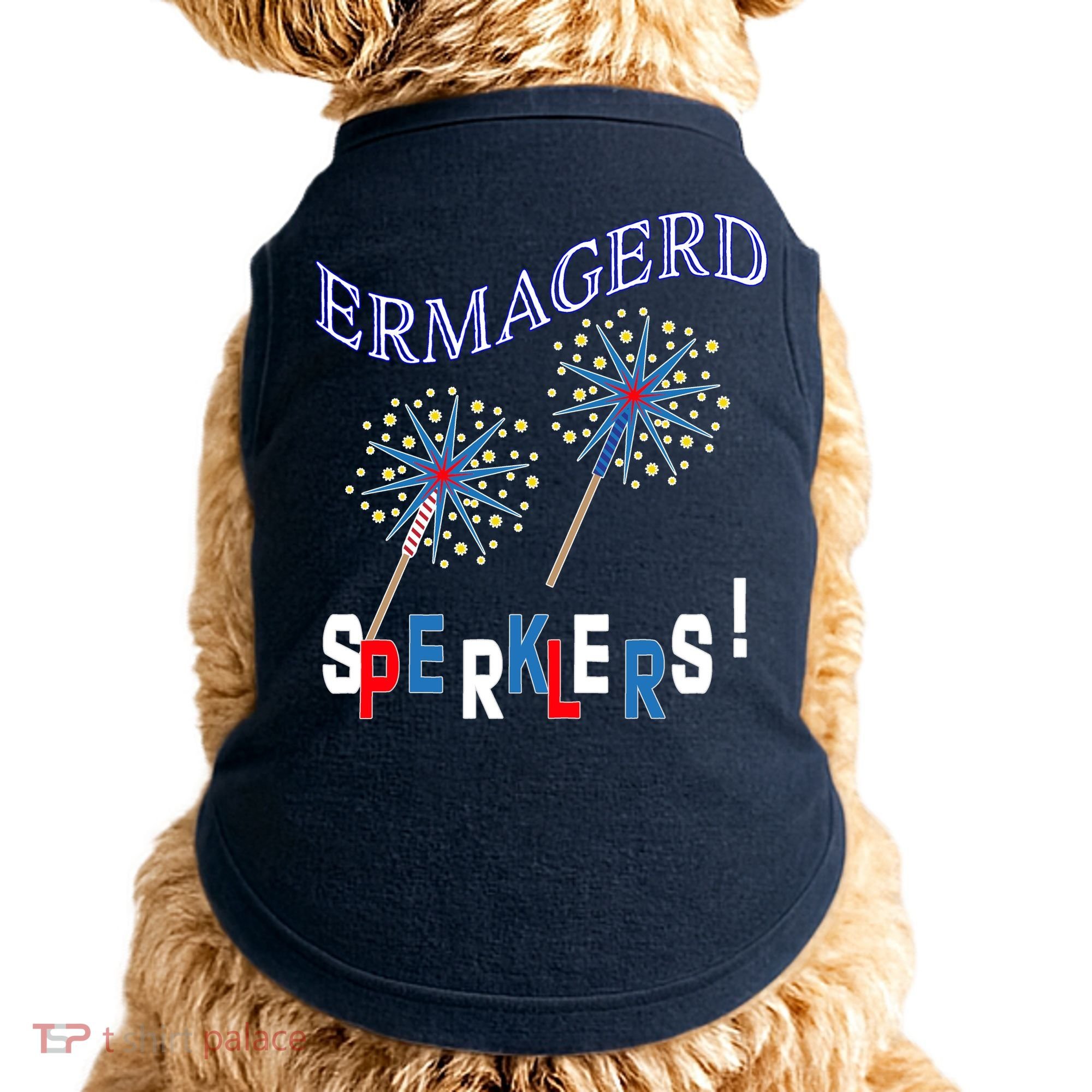 Funny 4th of July Ermagerd Sparklers Doggie Tank