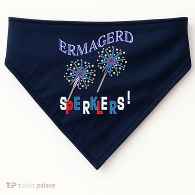 Funny 4th of July Ermagerd Sparklers USA-Made Doggie Bandana