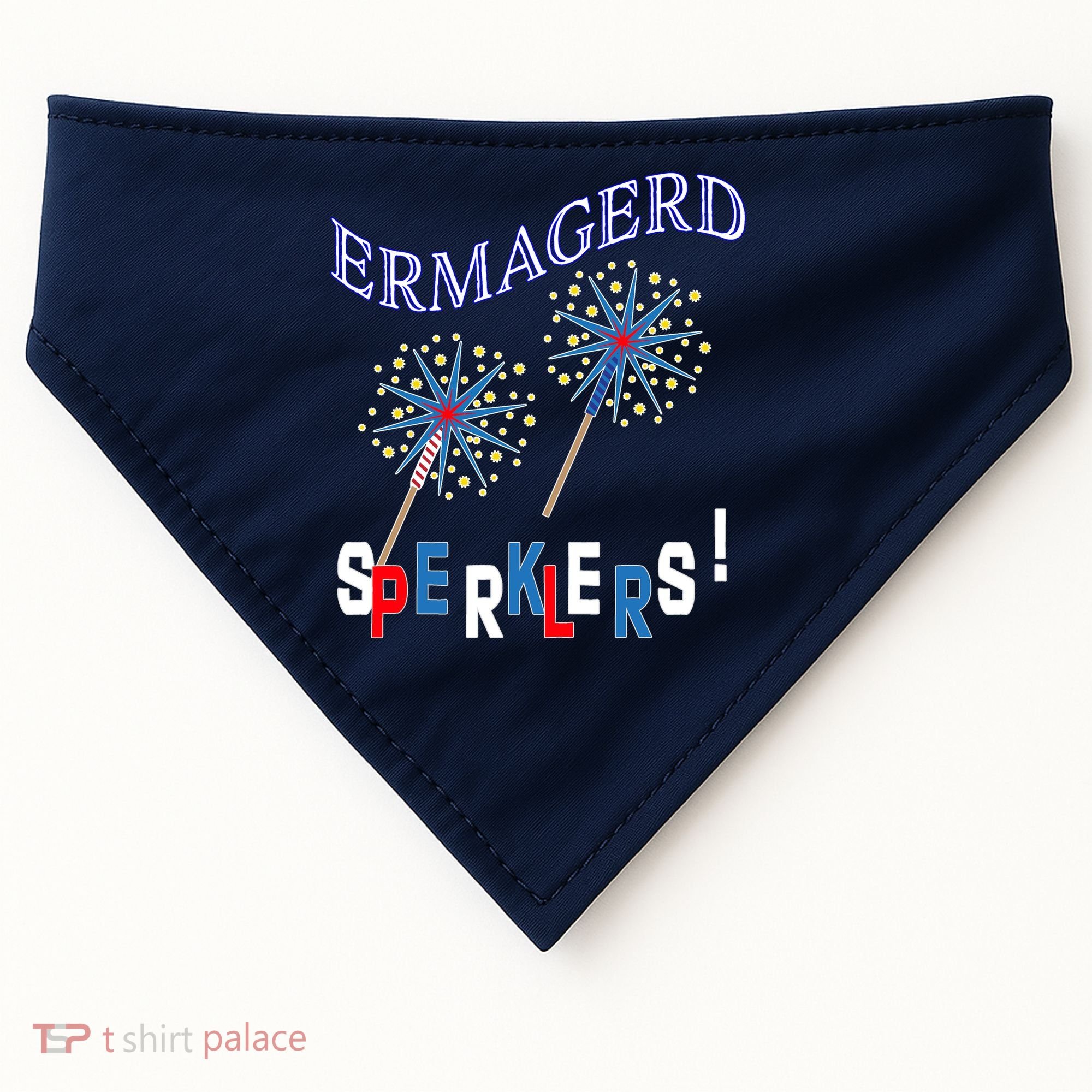 Funny 4th of July Ermagerd Sparklers USA-Made Doggie Bandana