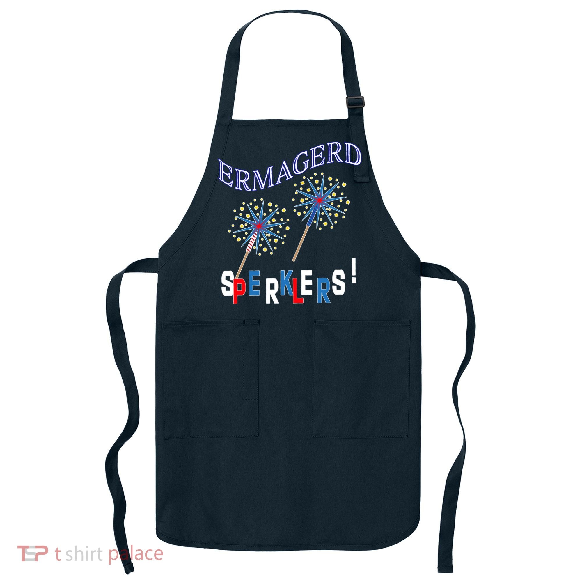 Funny 4th of July Ermagerd Sparklers Apron