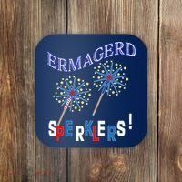 Funny 4th of July Ermagerd Sparklers Coaster thumb 0