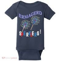 Funny 4th of July Ermagerd Sparklers Baby Bodysuit thumb 0