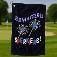 Funny 4th of July Ermagerd Sparklers Golf Towel thumb 1