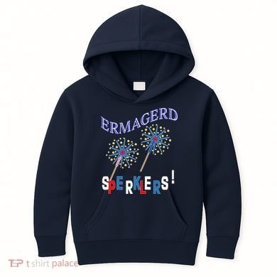 Funny 4th of July Ermagerd Sparklers Kids Hoodie