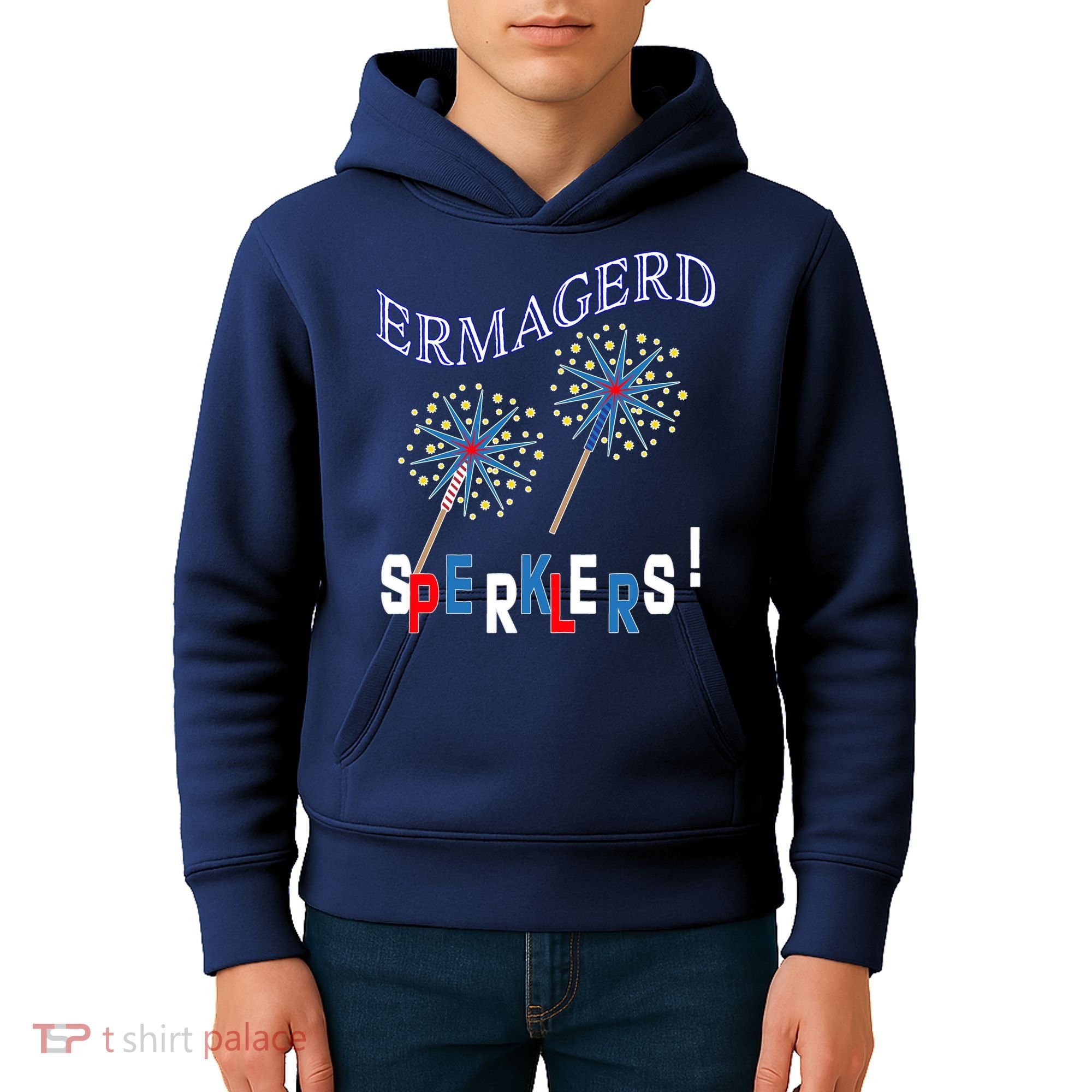 Funny 4th of July Ermagerd Sparklers Kids Hoodie