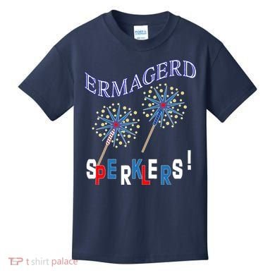 Funny 4th of July Ermagerd Sparklers Kids T-Shirt