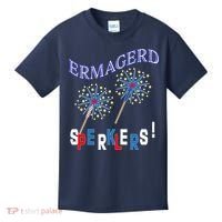 Funny 4th of July Ermagerd Sparklers Kids T-Shirt thumb 0