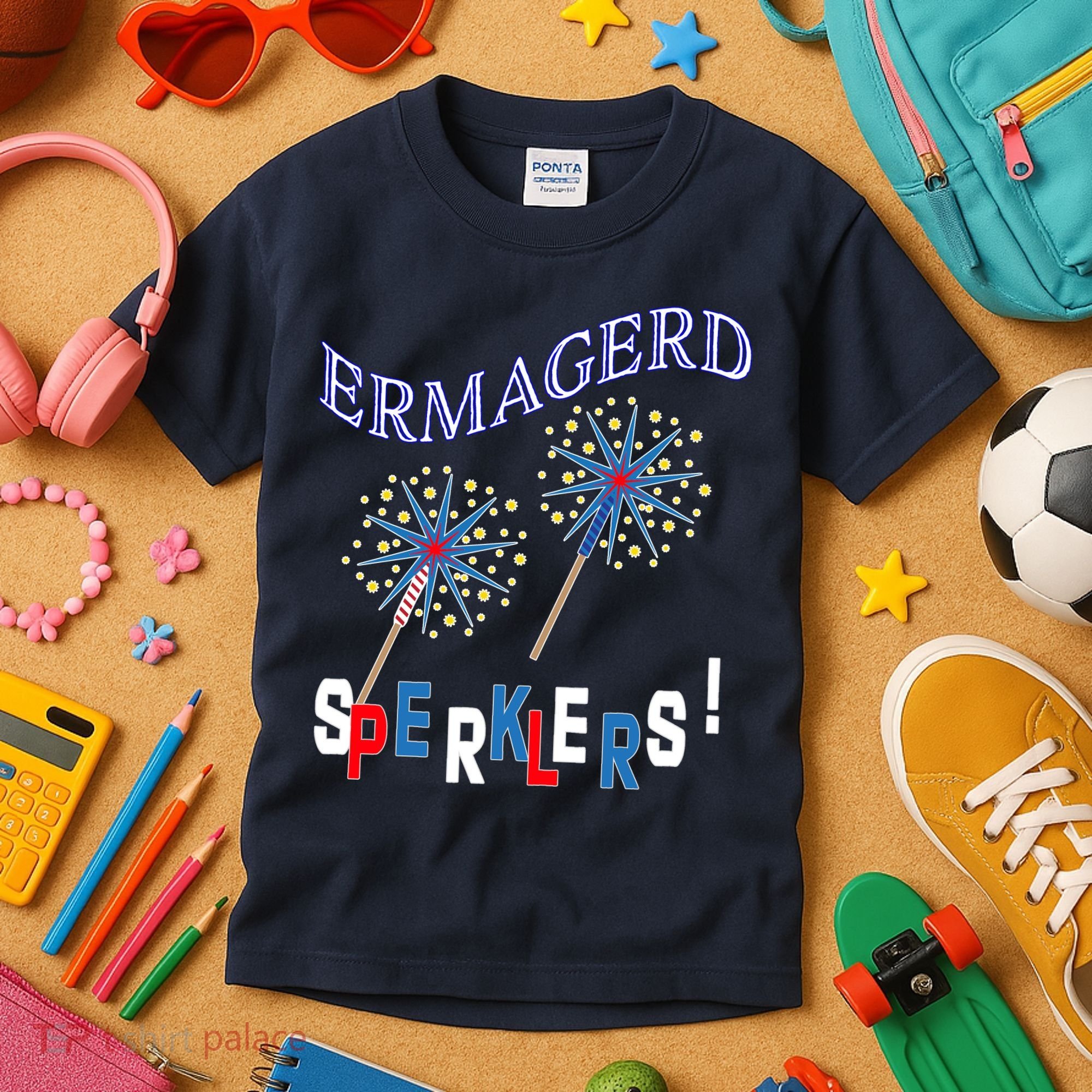 Funny 4th of July Ermagerd Sparklers Kids T-Shirt