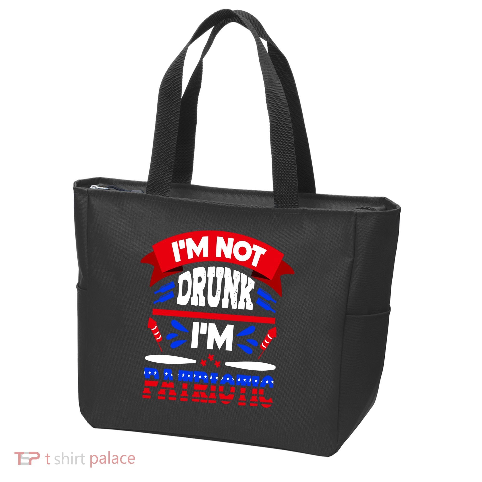 Funny 4th of July Not Drunk Patriotic Tote Bag