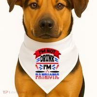 Funny 4th of July Not Drunk Patriotic USA-Made Doggie Bandana thumb 1