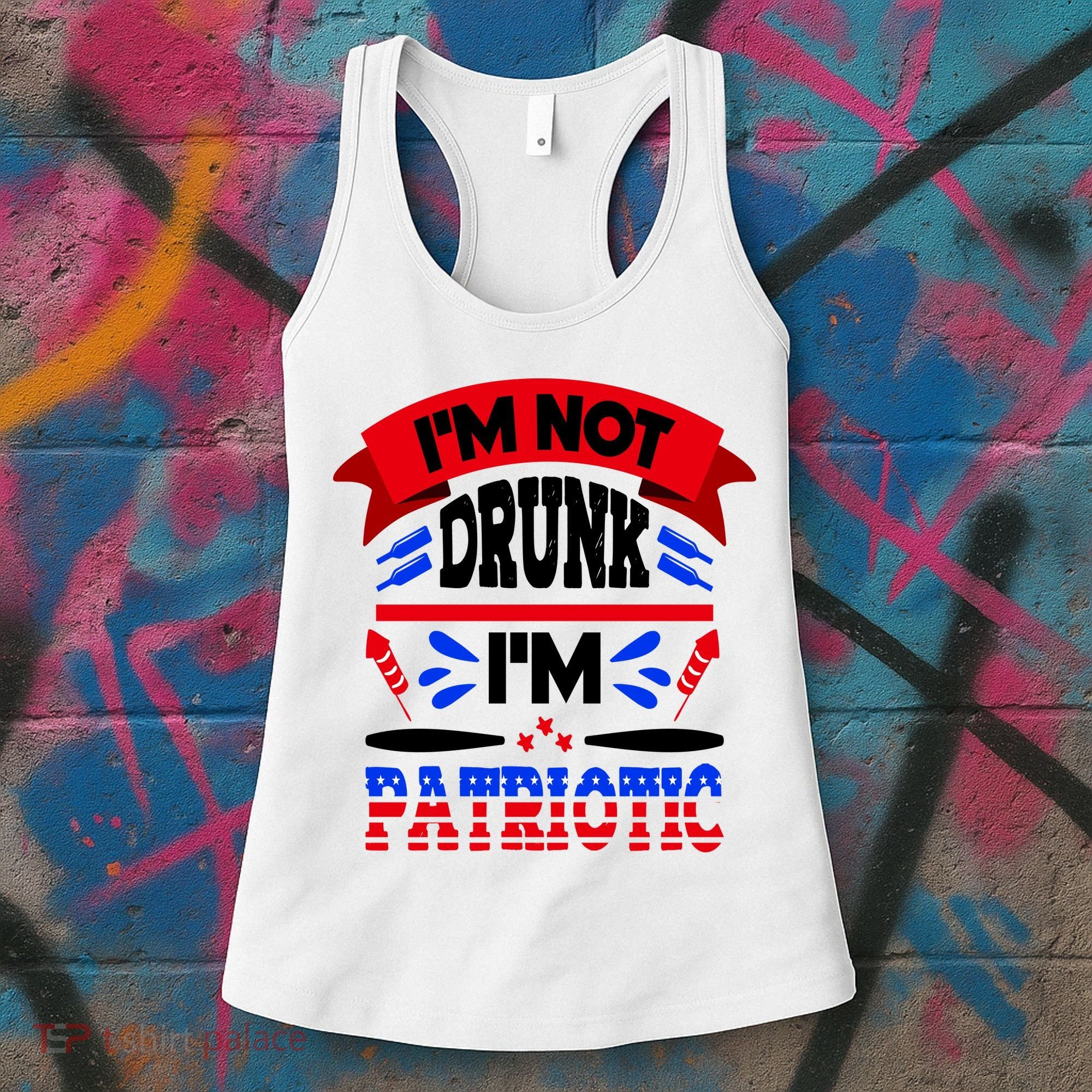 Funny 4th of July Not Drunk Patriotic Women's Tank Top