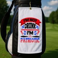 Funny 4th of July Not Drunk Patriotic Golf Towel thumb 2