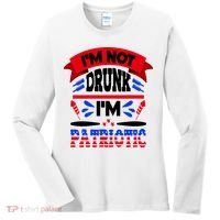 Funny 4th of July Not Drunk Patriotic Women's Long Sleeve Shirt thumb 0