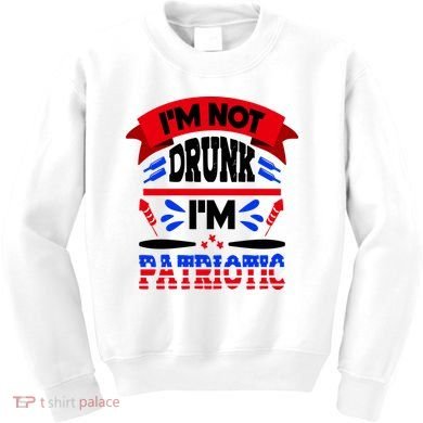 Funny 4th of July Not Drunk Patriotic Kids Sweatshirt