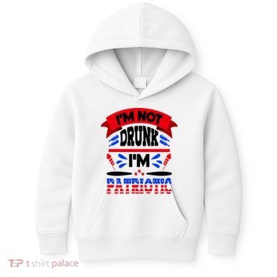 Funny 4th of July Not Drunk Patriotic Kids Hoodie