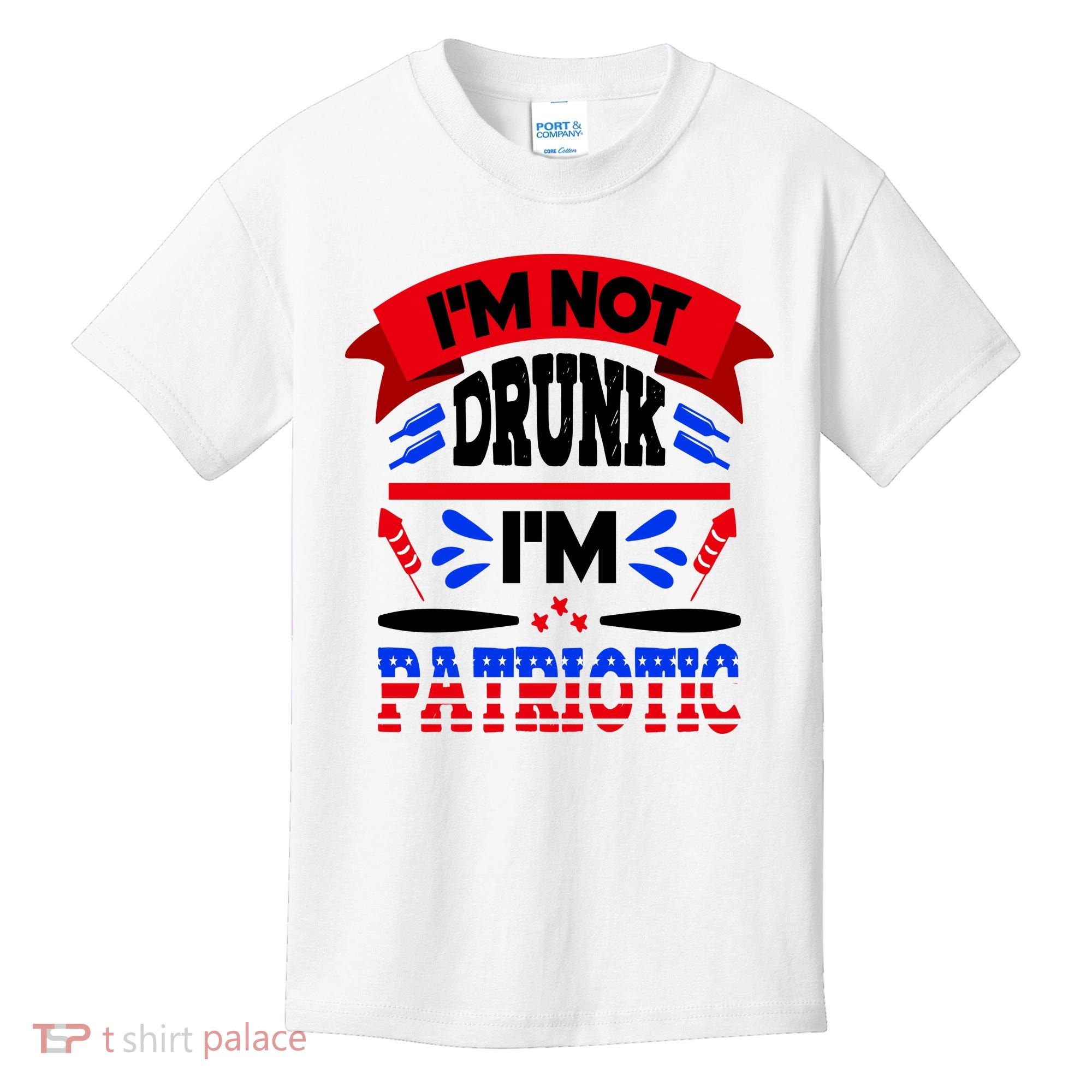 Funny 4th of July Not Drunk Patriotic Kids T-Shirt