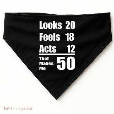 Funny 50th Birthday Fifty Years USA-Made Doggie Bandana