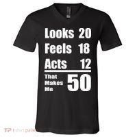 Funny 50th Birthday Fifty Years V-Neck T-Shirt thumb 0