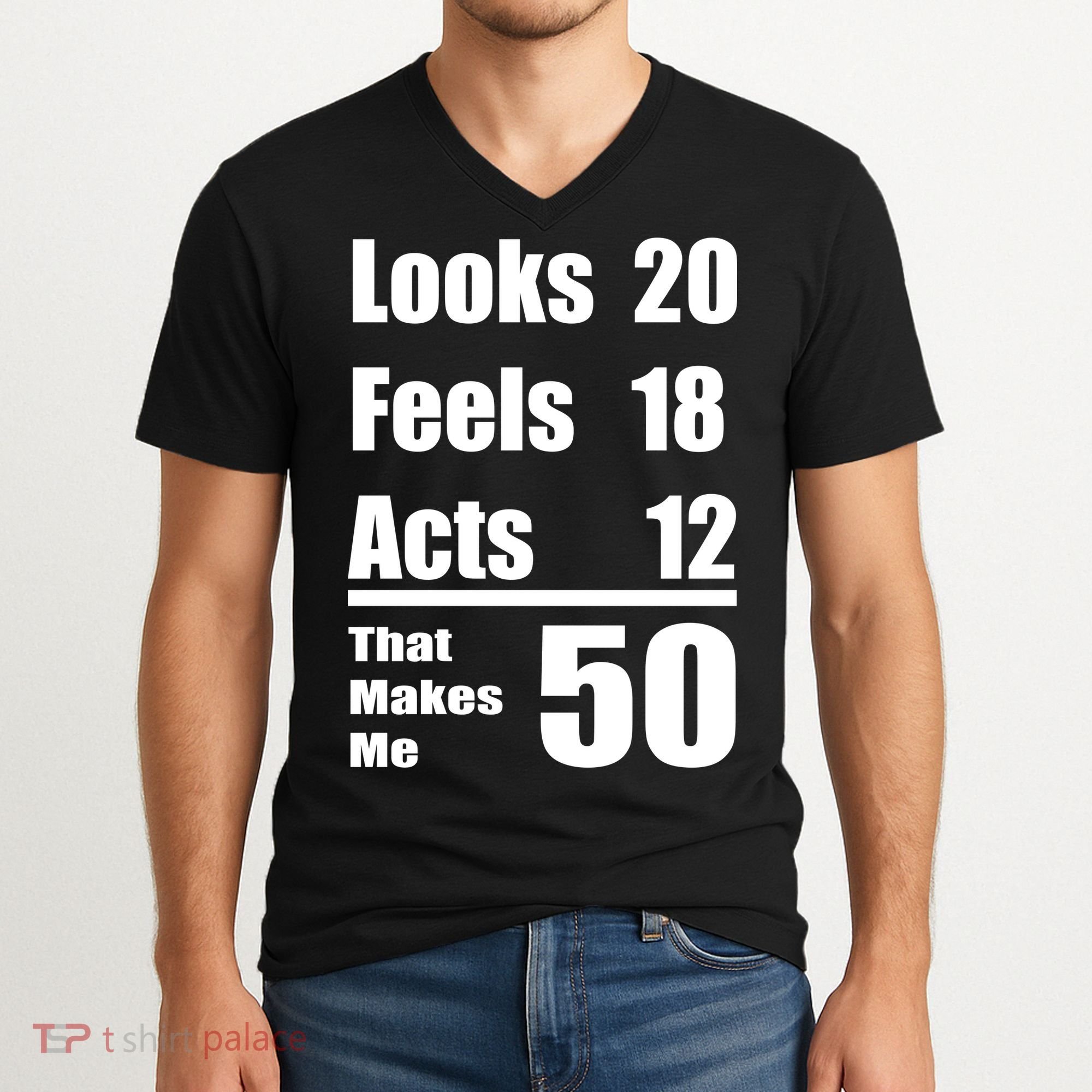 Funny 50th Birthday Fifty Years V-Neck T-Shirt