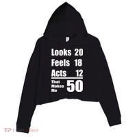 Funny 50th Birthday Fifty Years Crop Fleece Hoodie thumb 0