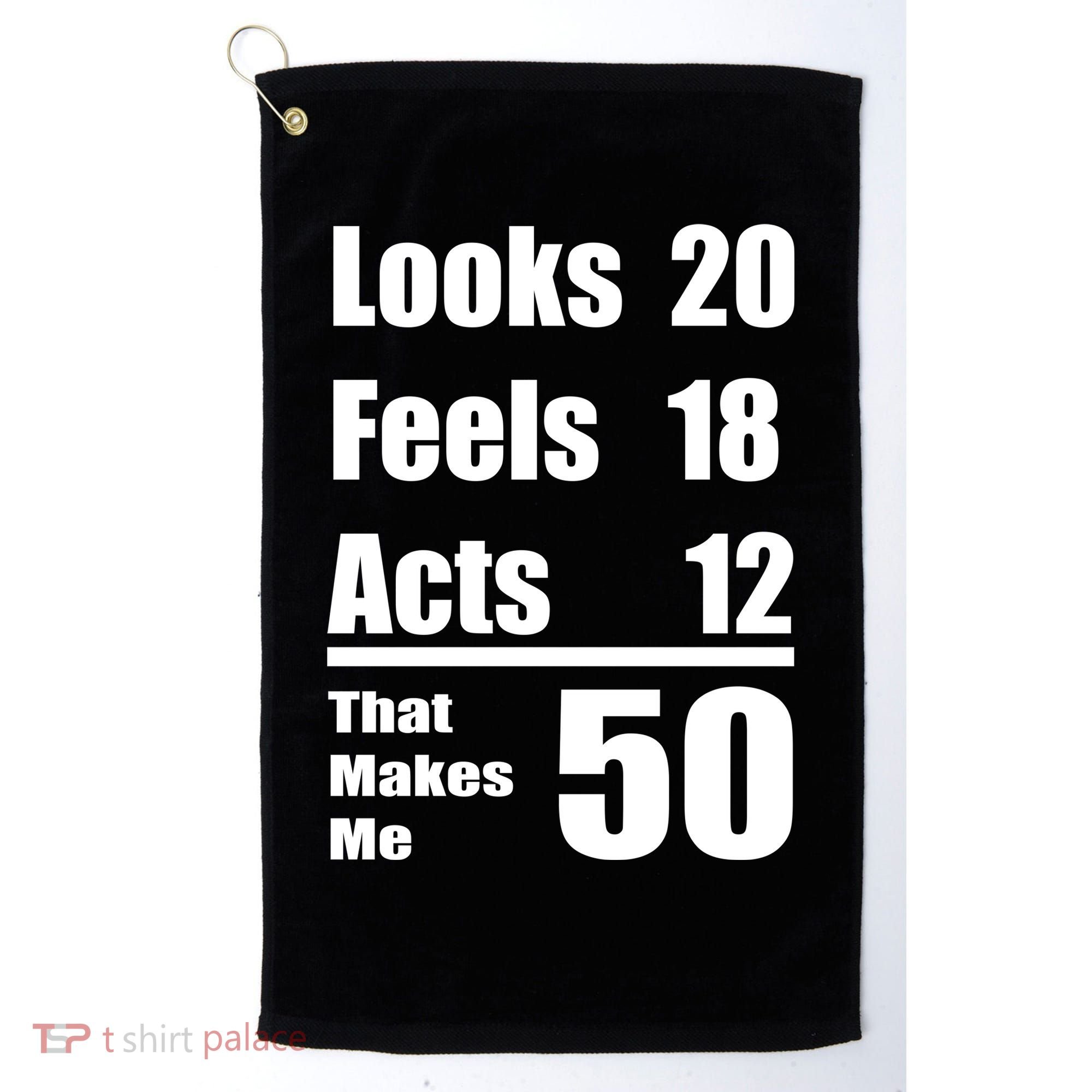 Funny 50th Birthday Fifty Years Golf Towel
