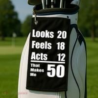 Funny 50th Birthday Fifty Years Golf Towel thumb 2