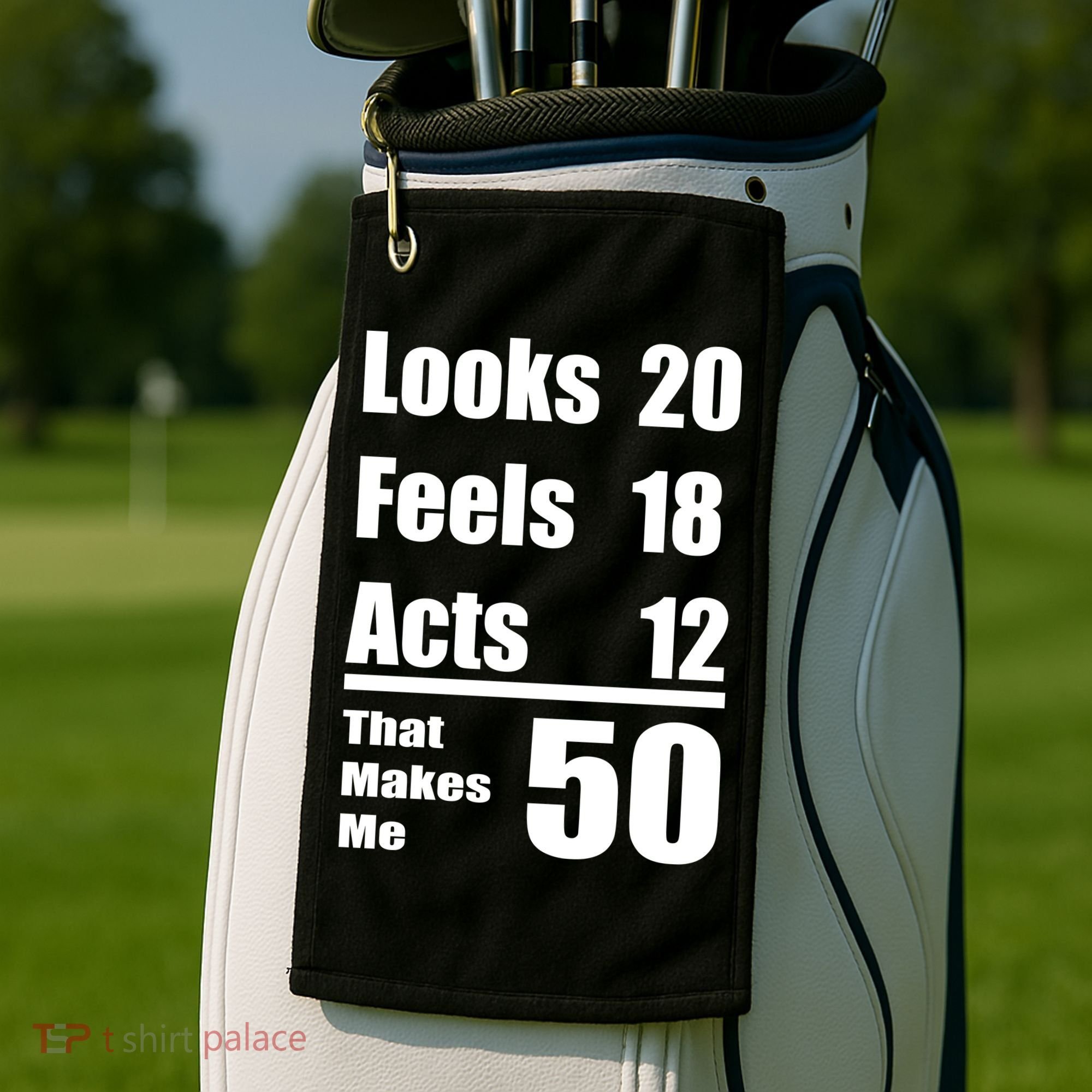Funny 50th Birthday Fifty Years Golf Towel