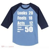 Funny 50th Birthday Fifty Years Raglan Baseball Sleeve Shirt thumb 0