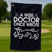 Funny A Wise Doctor Once Wrote Golf Towel thumb 1