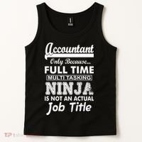 Funny Accountant Full Time Ninja Tank Top thumb 2