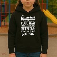 Funny Accountant Full Time Ninja Kids Hoodie thumb 3
