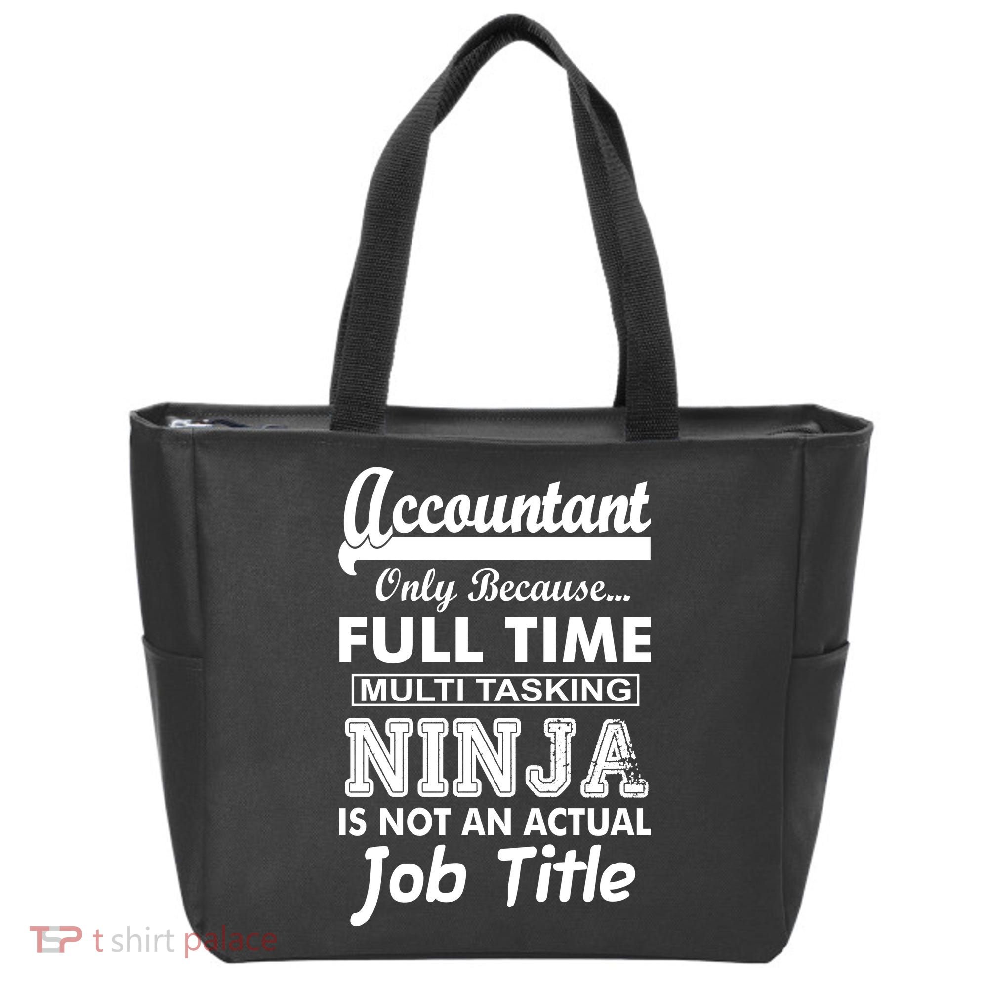 Funny Accountant Full Time Ninja Tote Bag